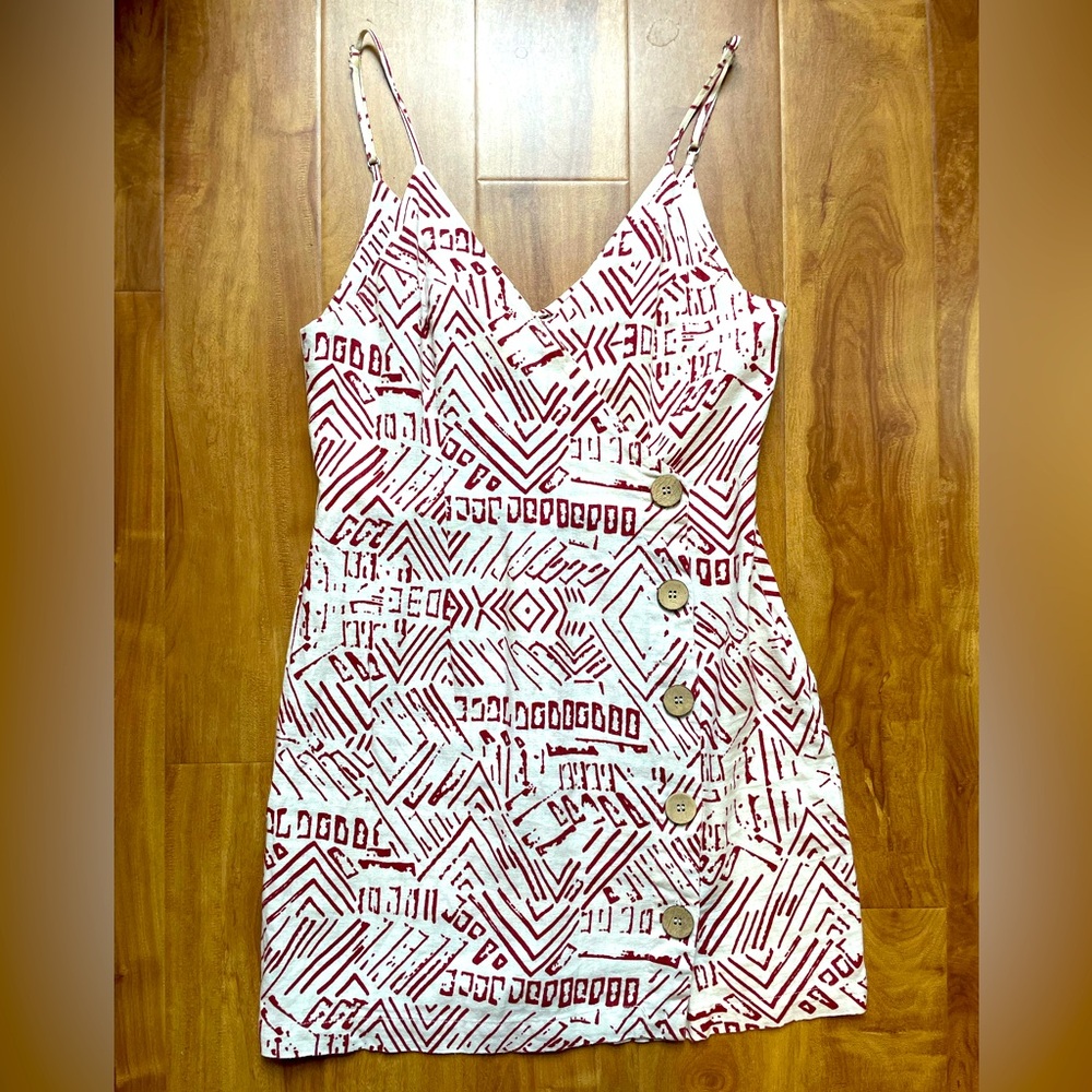 Forever 21 Red Mini Slip Dress Boho Summer Dress Size Small